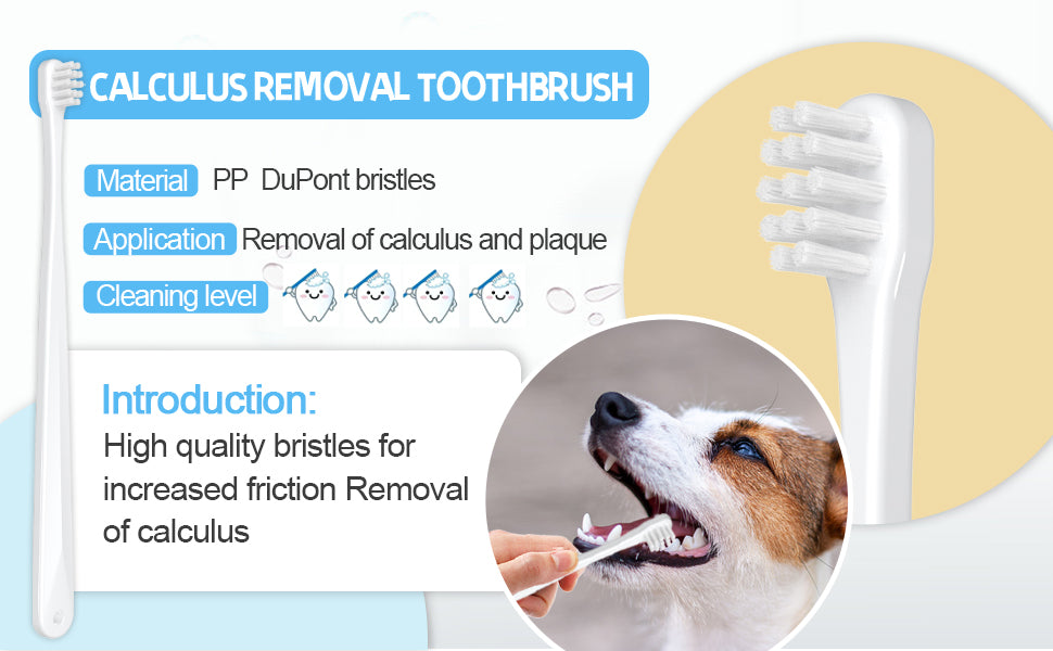 VVHOMIFE Cat Toothbrush Kit, Dog Toothbrush Kit, Suitable for All Cats and Dogs Dental Care. White, Soft Bristles, Meet All Cleaning Needs, Multi-Functional Dental Cleaning (S)