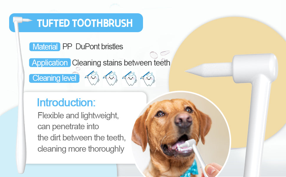 VVHOMIFE Cat Toothbrush Kit, Dog Toothbrush Kit, Suitable for All Cats and Dogs Dental Care. White, Soft Bristles, Meet All Cleaning Needs, Multi-Functional Dental Cleaning (S)